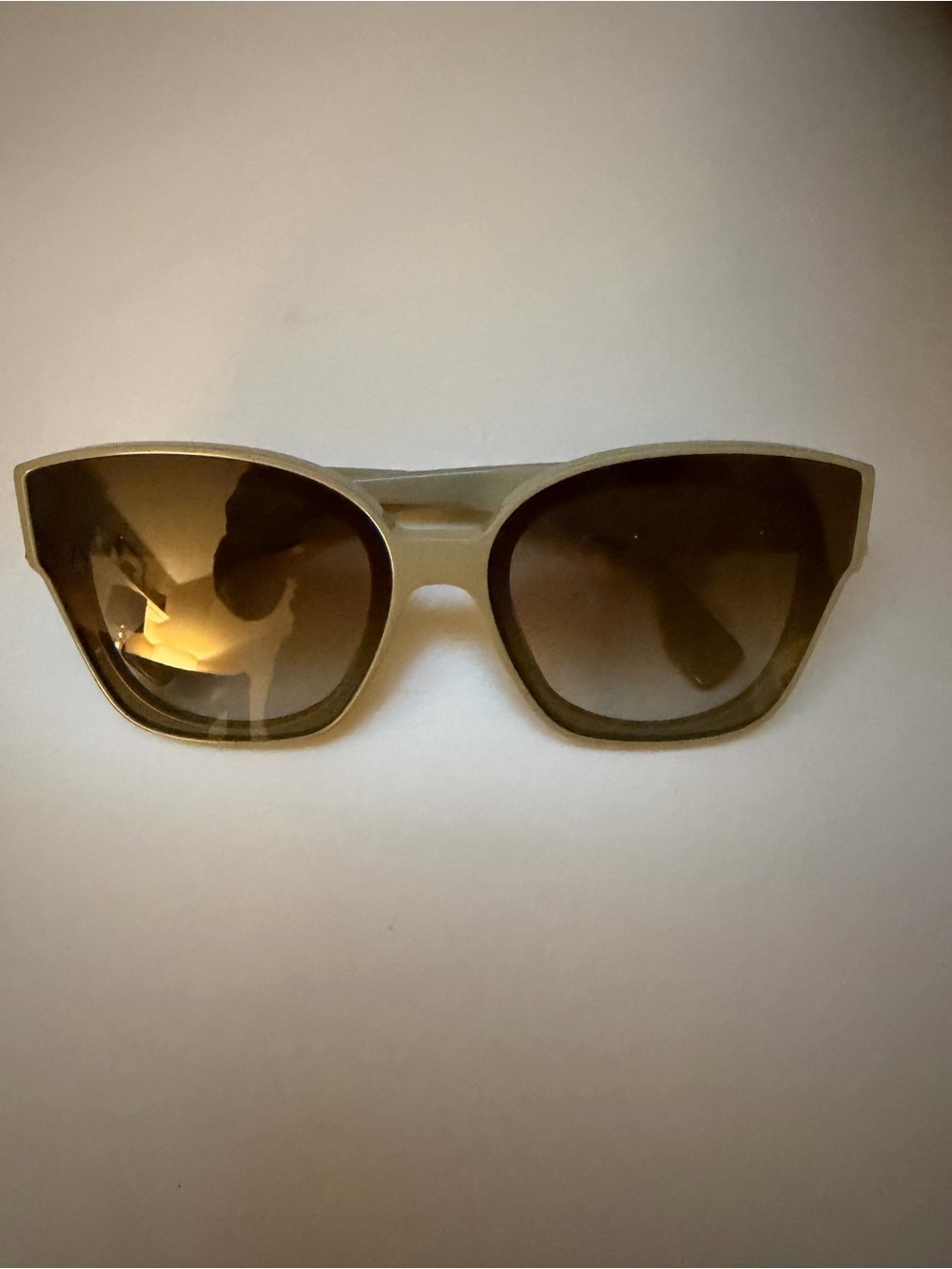 Fendi Olive Cat-Eye Sunglasses with Gradient Brown Lenses
